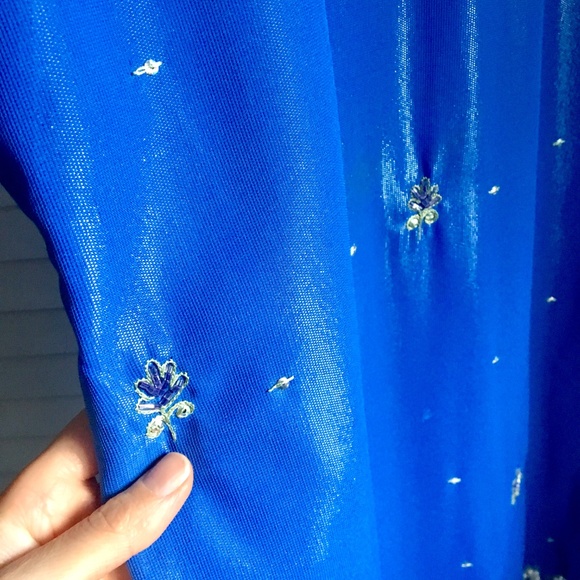 {Kurti} Sequin & Pearl Sapphire Blue Tunic Dress - Picture 5 of 8